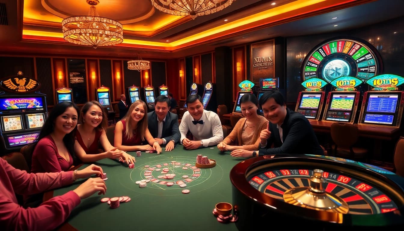 Exciting poker game scene featuring xin88 branding and vibrant casino elements.
