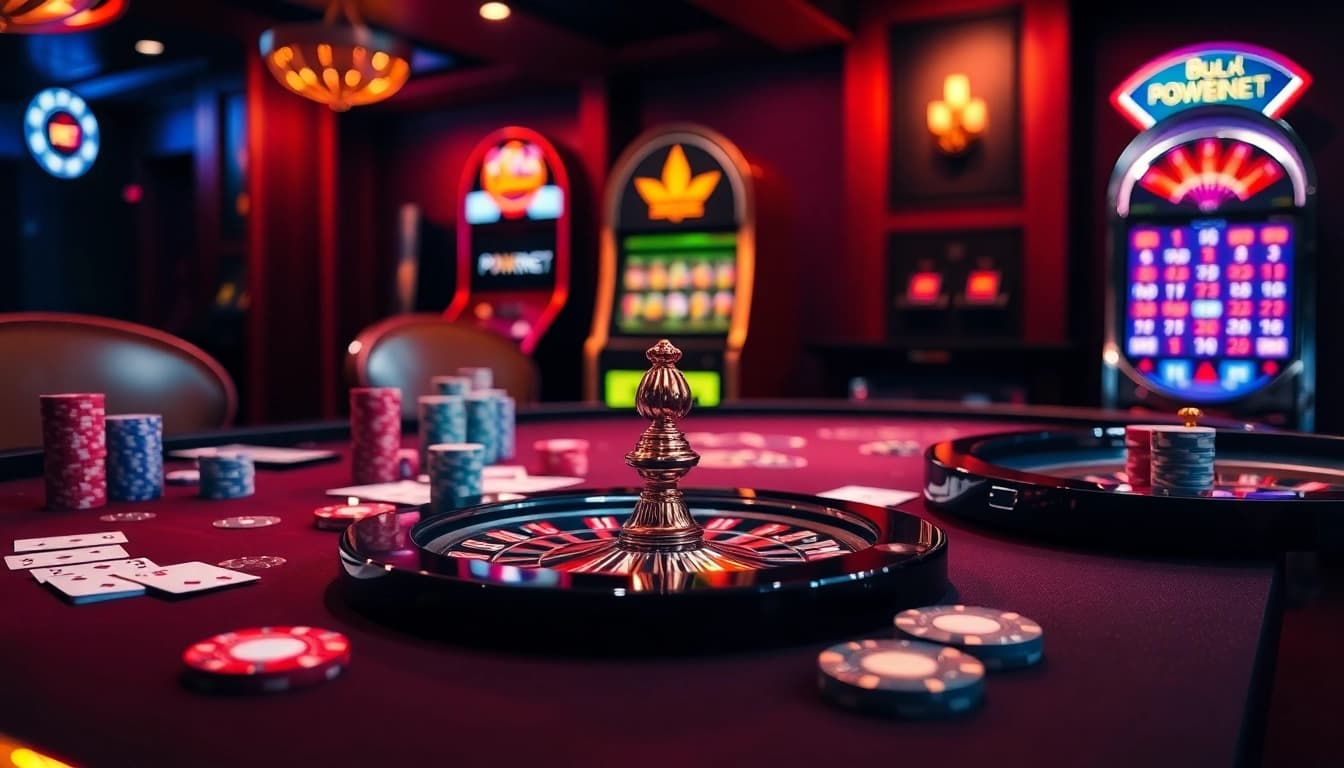POWERNET slot machine and casino table enhancing the gambling experience