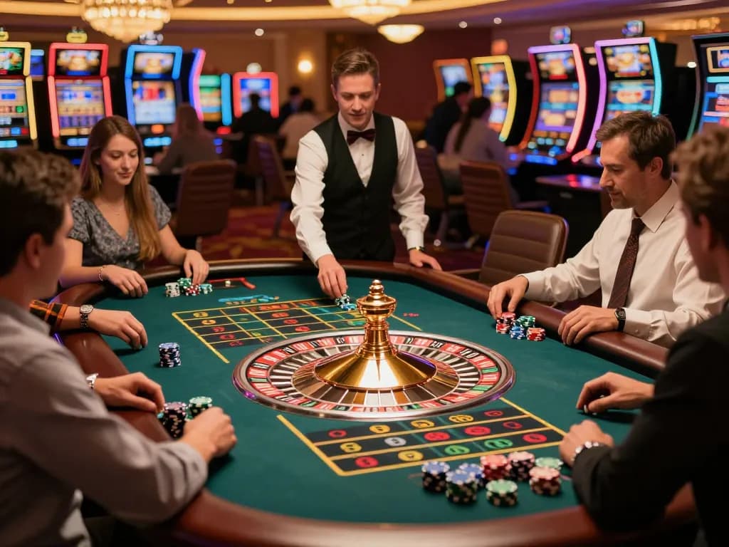 Players enjoying the thrill of roulette at a casino table while engaging with dinamit4d betting strategies