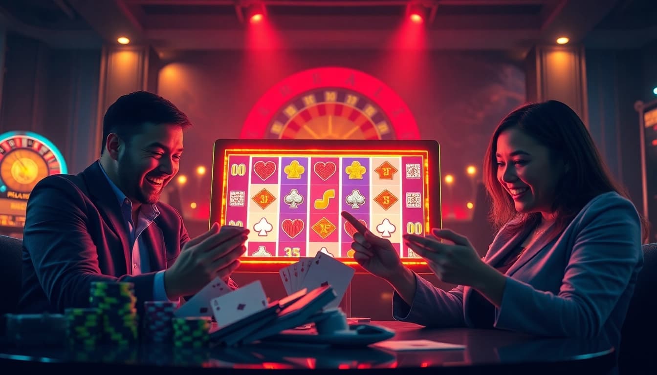Mainkan permainan mendebarkan di aman788 slot online dengan antarmuka slot yang hidup dan elemen kasino.