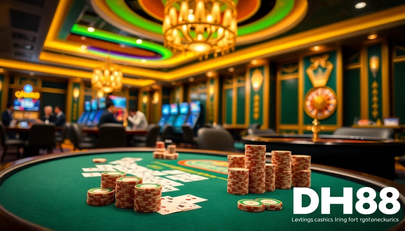 Experience thrill at DH88 casino with vibrant tables, engaging players, and high-stakes action.