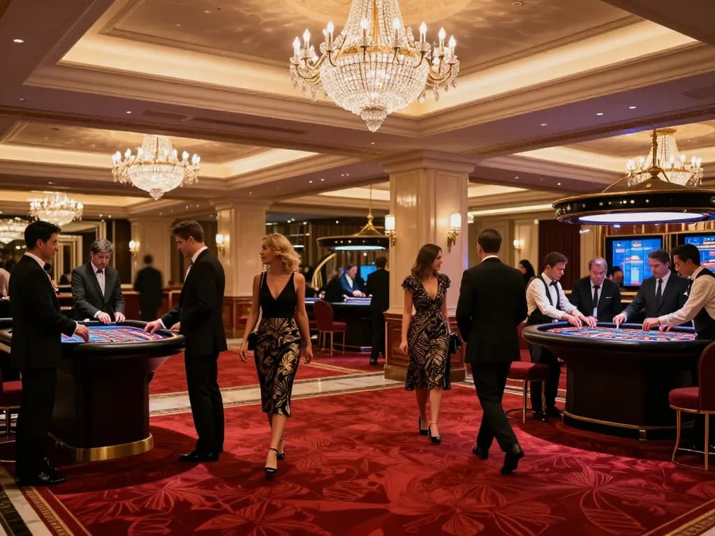 Experience excitement at trang chủ 5679 with vibrant casino lobby filled with eager players.