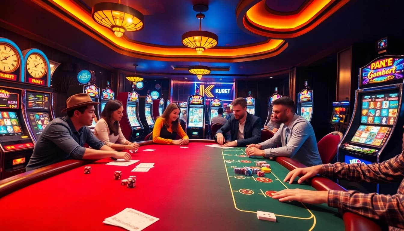 Kubet players enjoying an online casino experience with vibrant tables and engaging games.