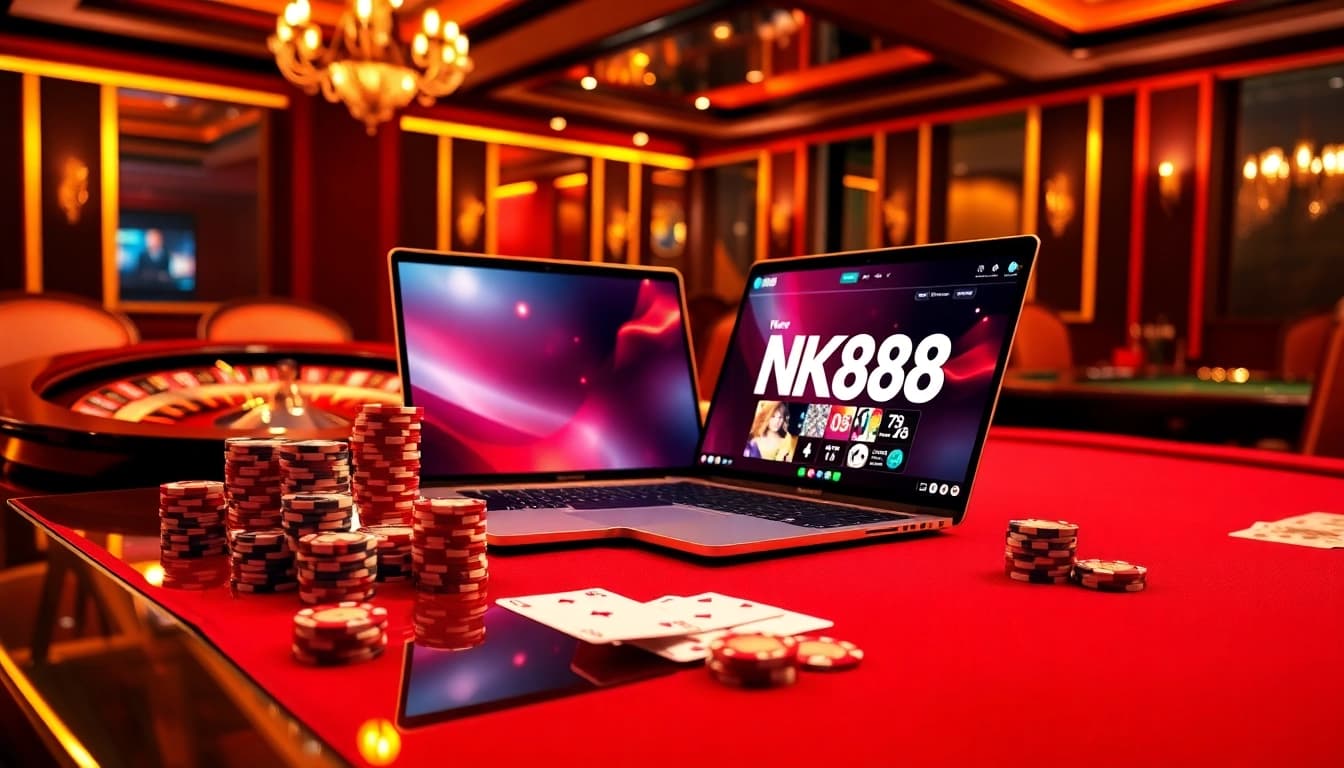Engage in thrilling games at NK88's vibrant online casino, featuring sleek interfaces and exciting visuals.