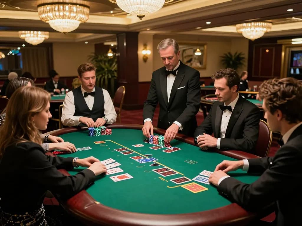 Playing blackjack at an elegant casino table featuring dh88 strategy and high-stakes excitement.