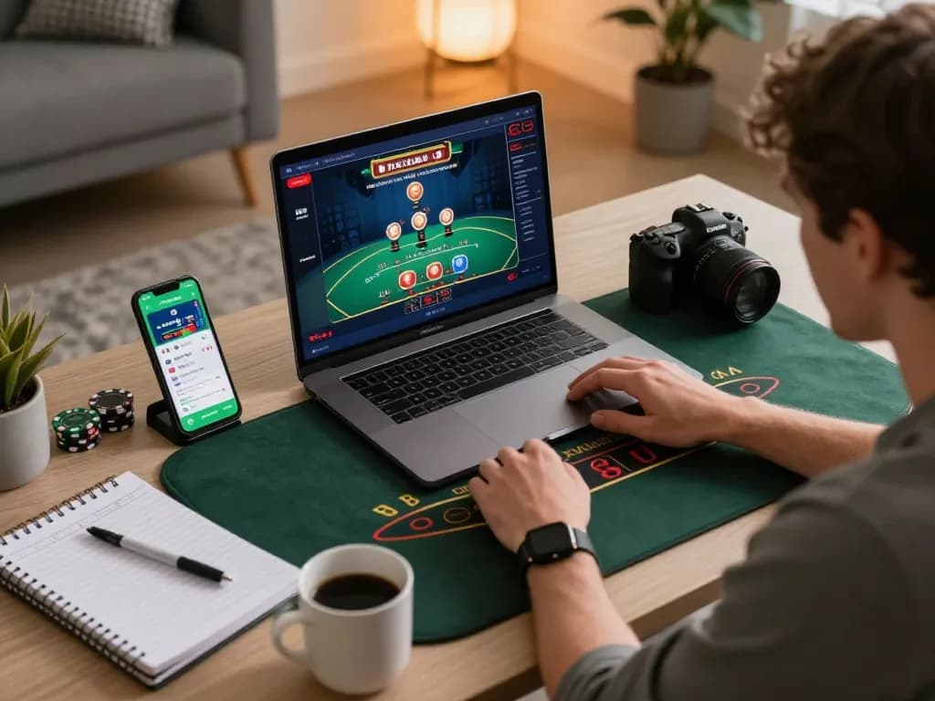 Winning strategies at bl555 online gaming setup with live blackjack action on laptop