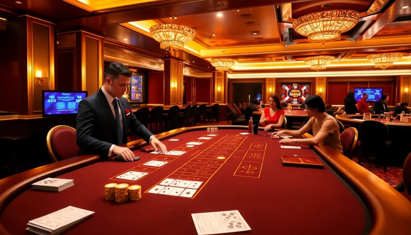 Experience the elegance of บาคาร่า Evolution Gaming with players enjoying a live baccarat game in a luxurious setting.