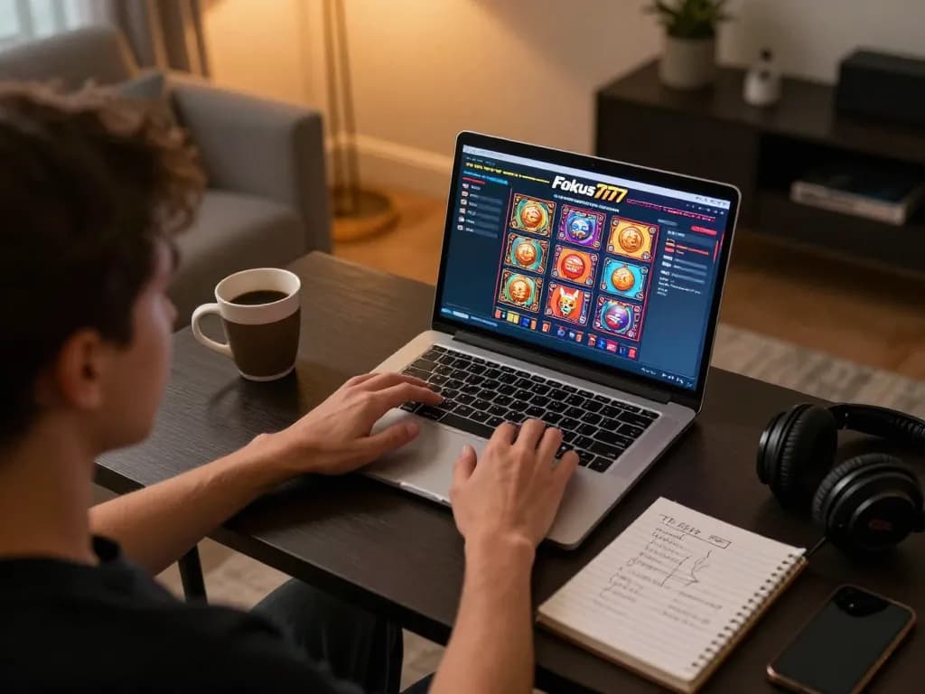 Engaging gameplay on Fokus777 online casino with player focusing on strategy.