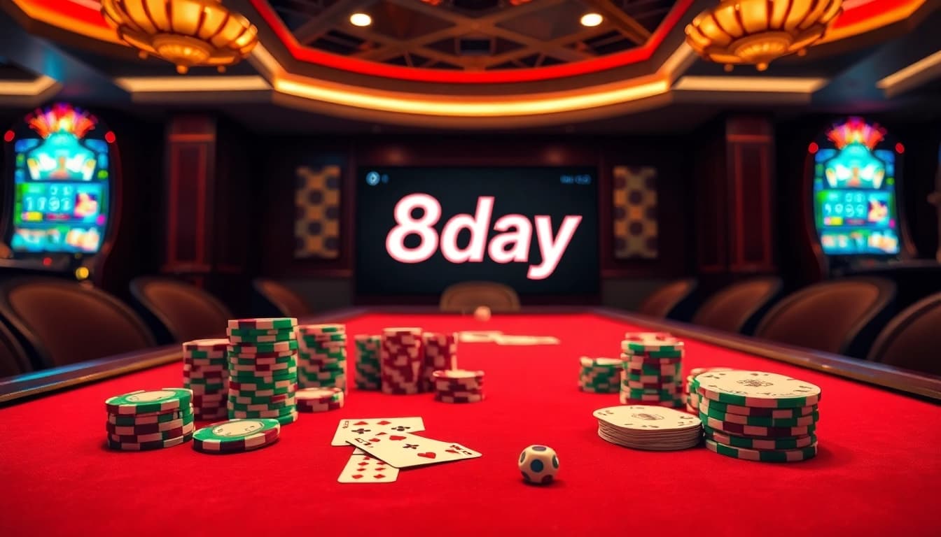 Experience thrilling poker action at 8day with vibrant casino visuals and engaging gameplay.