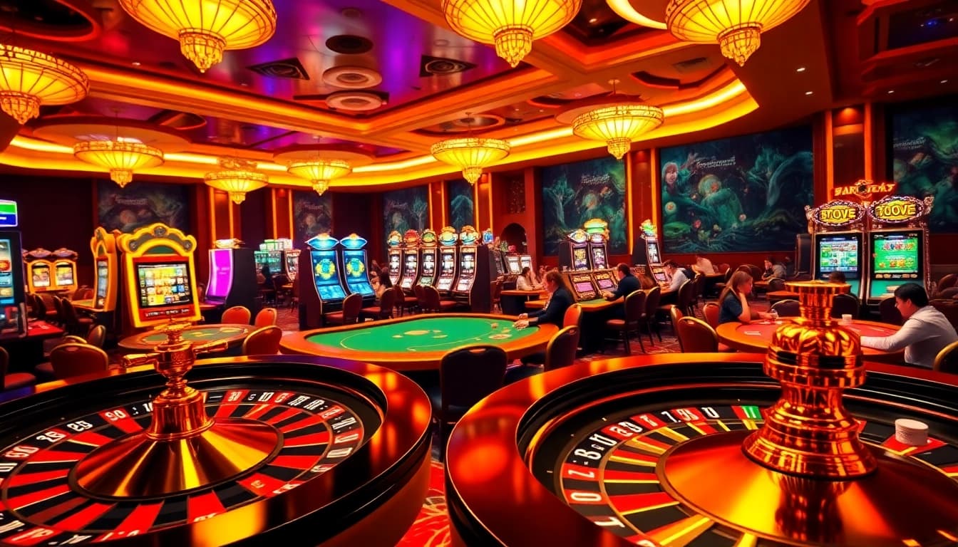 MM88 captivating scene with poker tables and exciting casino elements.