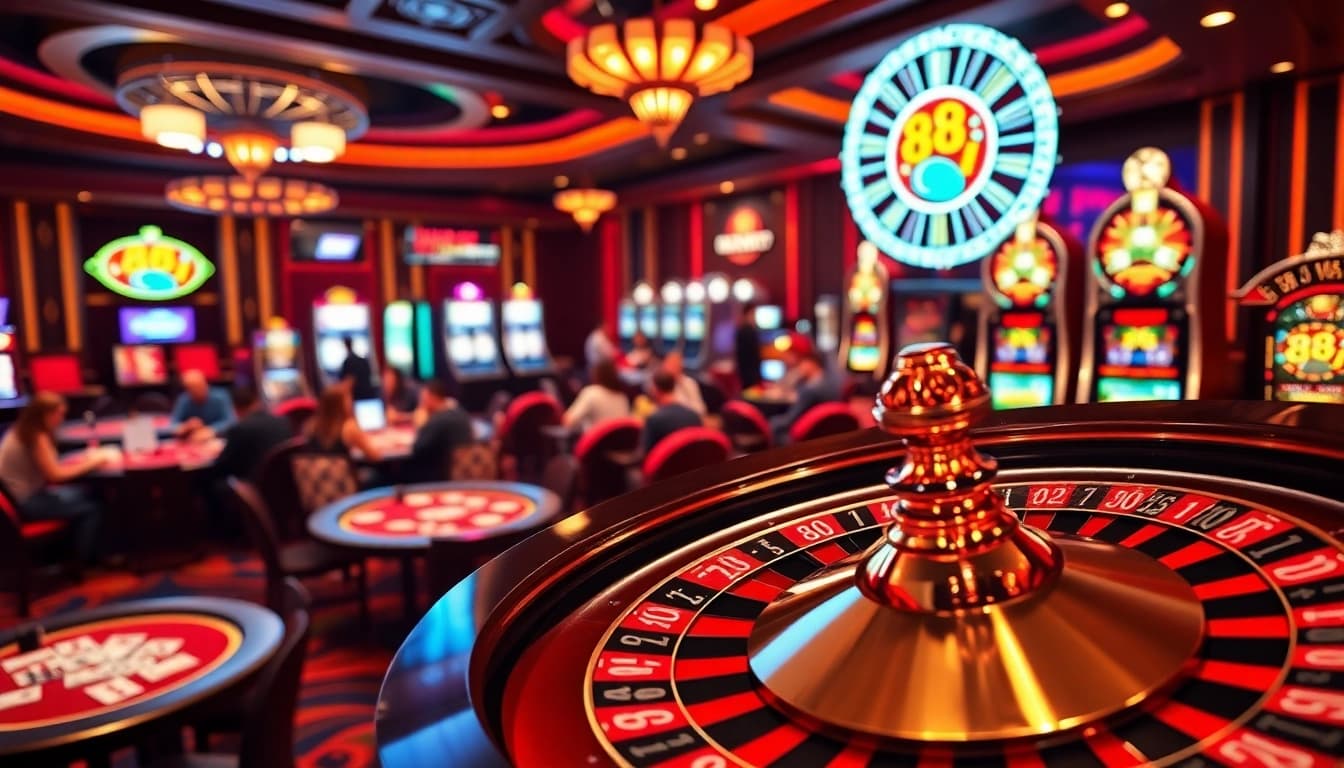 Experience the thrill of gambling at 88i with vibrant slot machines, poker tables, and roulette action.