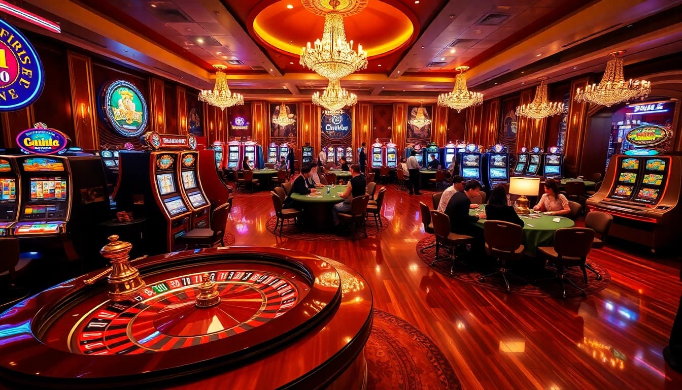 Experience thrilling gameplay at 88I with luxurious casino atmosphere and vibrant gambling tables.