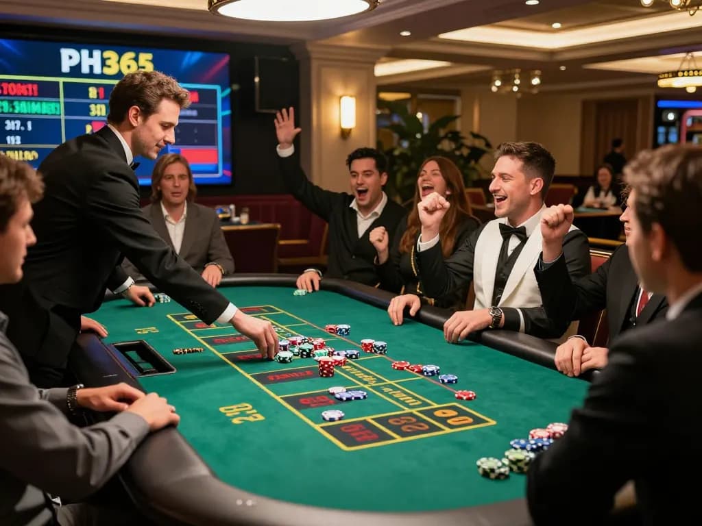 Players enjoying live roulette at ph365.cx with engaging dealer and vibrant atmosphere