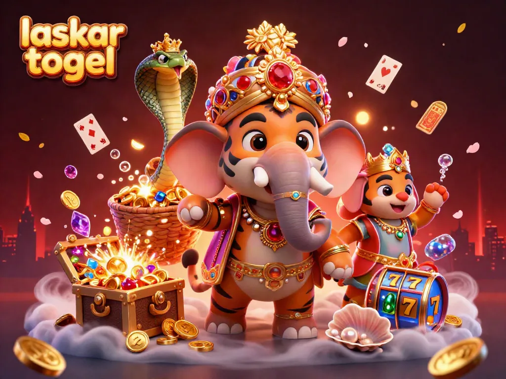 Experience the vibrant world of laskar togel with a captivating casino-themed illustration.