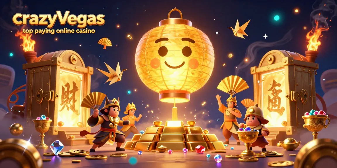 Experience excitement at crazyvegas top paying online casino with floating characters and treasure-filled scenes.