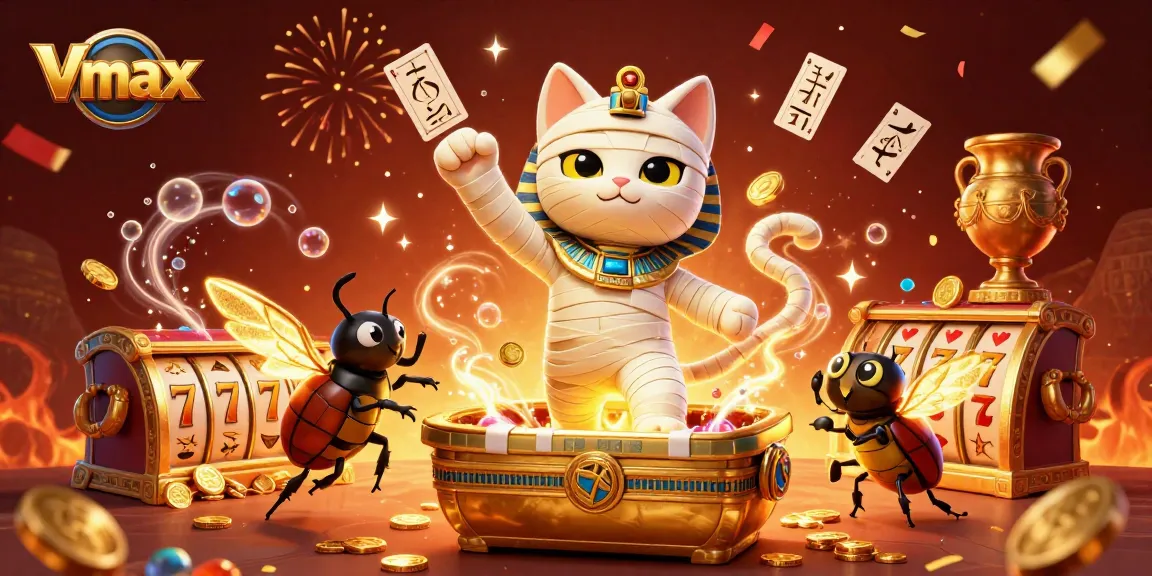 Vmax players enjoy vibrant wins at the casino with a 3D Egyptian theme bursting with golden treasures.