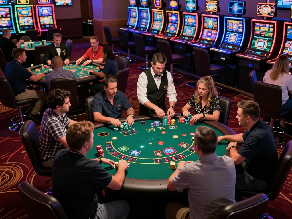 Experience the thrill of bem88 at a vibrant casino table with players in action.