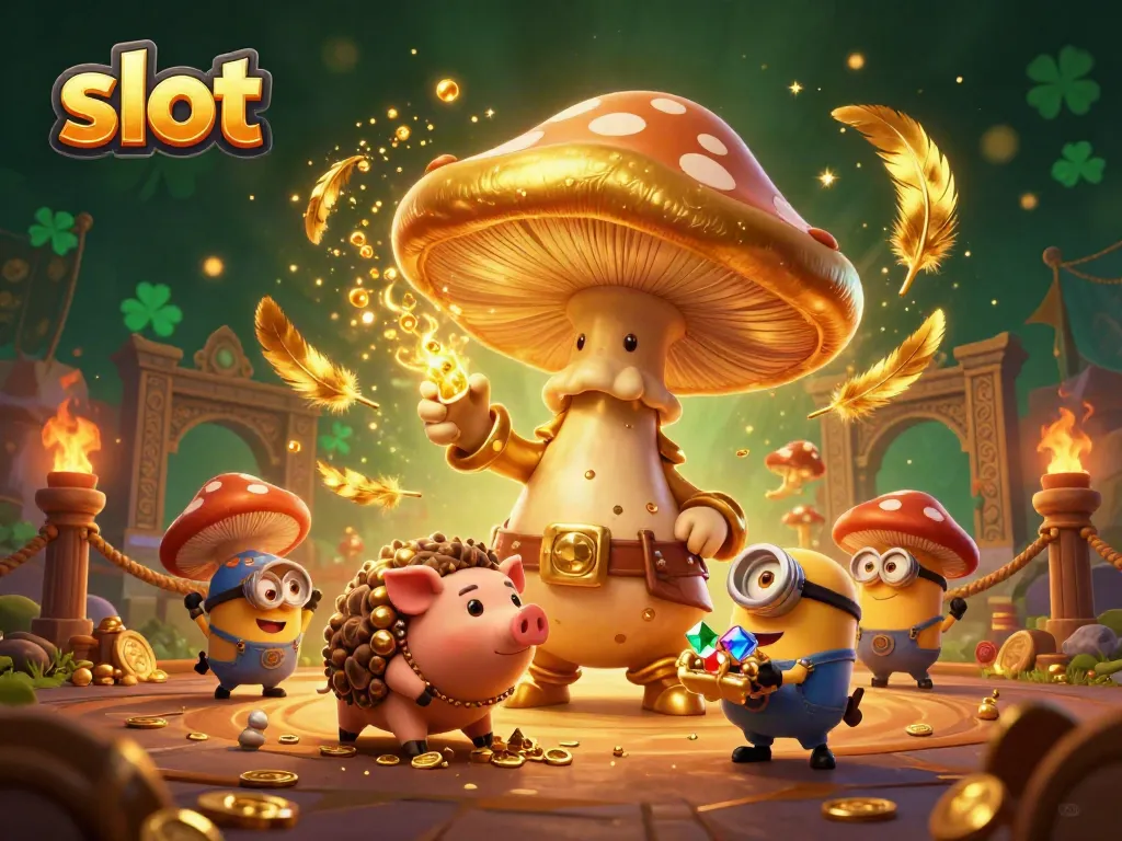 Engage with the magical slot world featuring a golden wizard, truffle pig, and mystical elements.