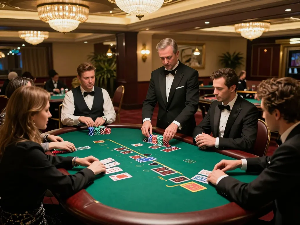 Playing blackjack at an elegant casino table featuring dh88 strategy and high-stakes excitement.