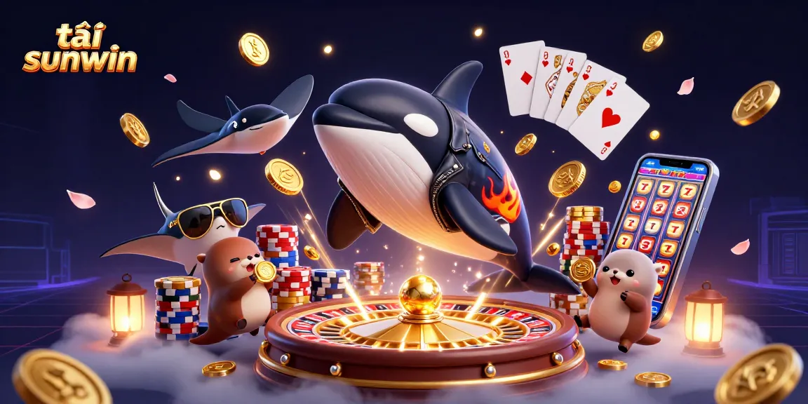 Experience the excitement of tải sunwin with thrilling characters, golden coins, and vibrant casino elements!