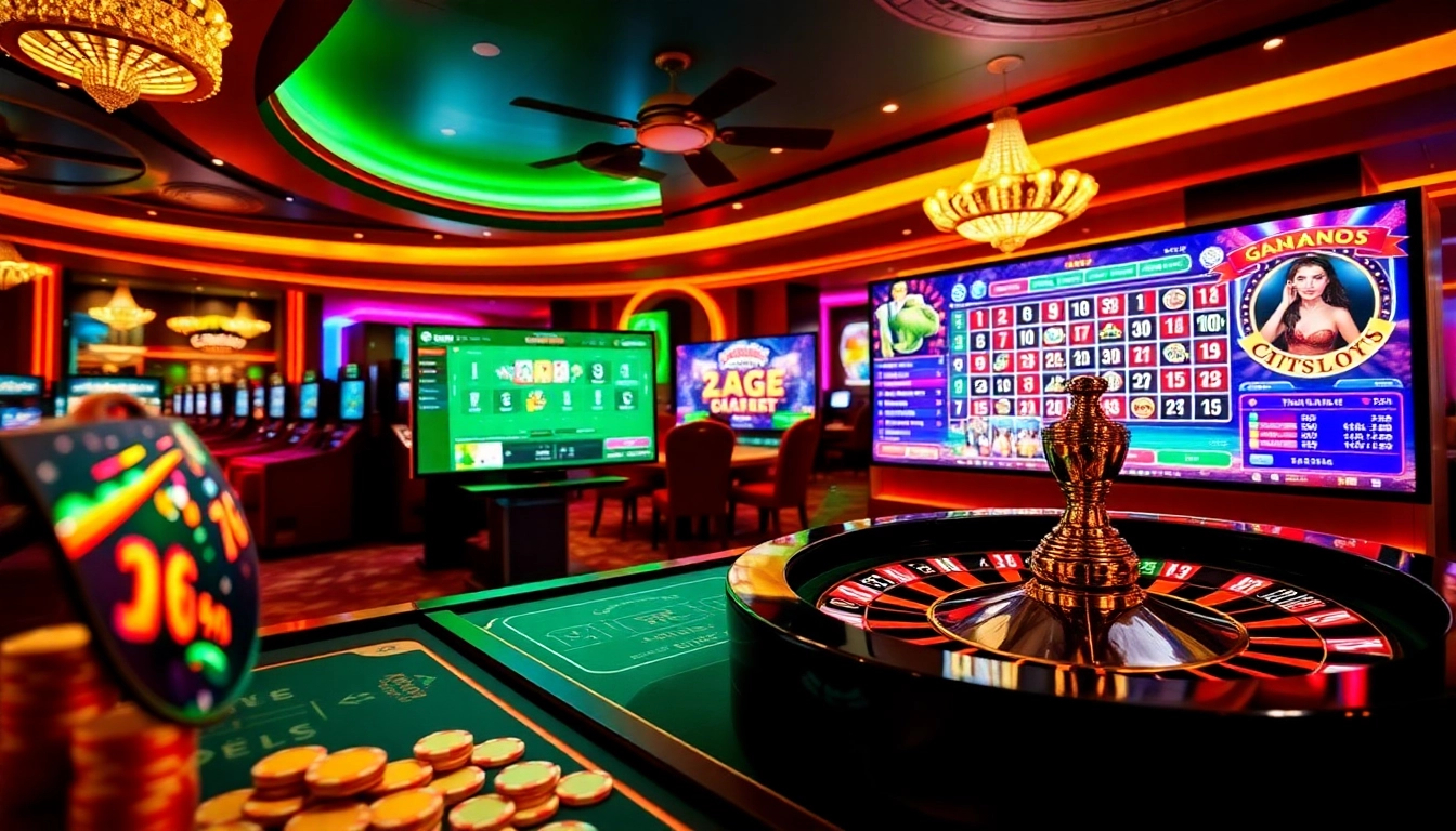 Players enjoying fast transactions at Cassino Pix, featuring vibrant slots and roulette tables.