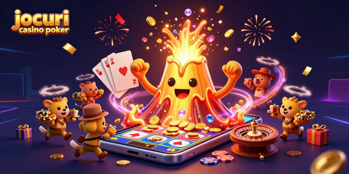 Joacă jocuri casino poker în timp ce te bucuri de o erupție de aur și comori!