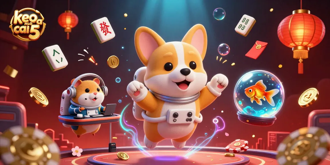 Experience thrilling moments in keo nha cai 5's space station casino with vibrant, floating game elements and characters.