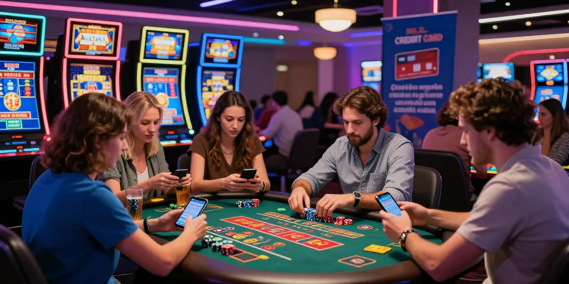 Engaging scene at credit card casinos in the UK showcasing diverse players enjoying games at https://brcs.co.uk with vibrant atmosphere and modern design.
