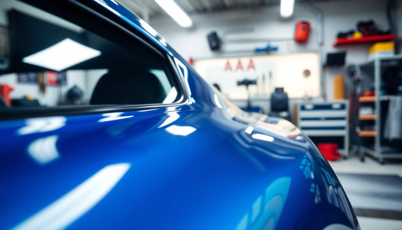 Enhance your vehicle's appearance with paint protection film near me in a professional detailing shop.