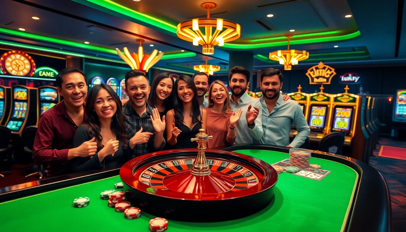 Experience the thrill of Luckywin with vibrant casino scenes full of excitement and winning moments.