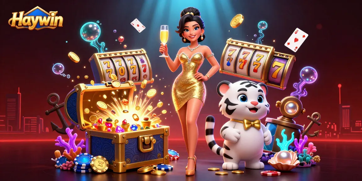 Experience thrilling slot games with Haywin featuring a glamorous cocktail party scene.