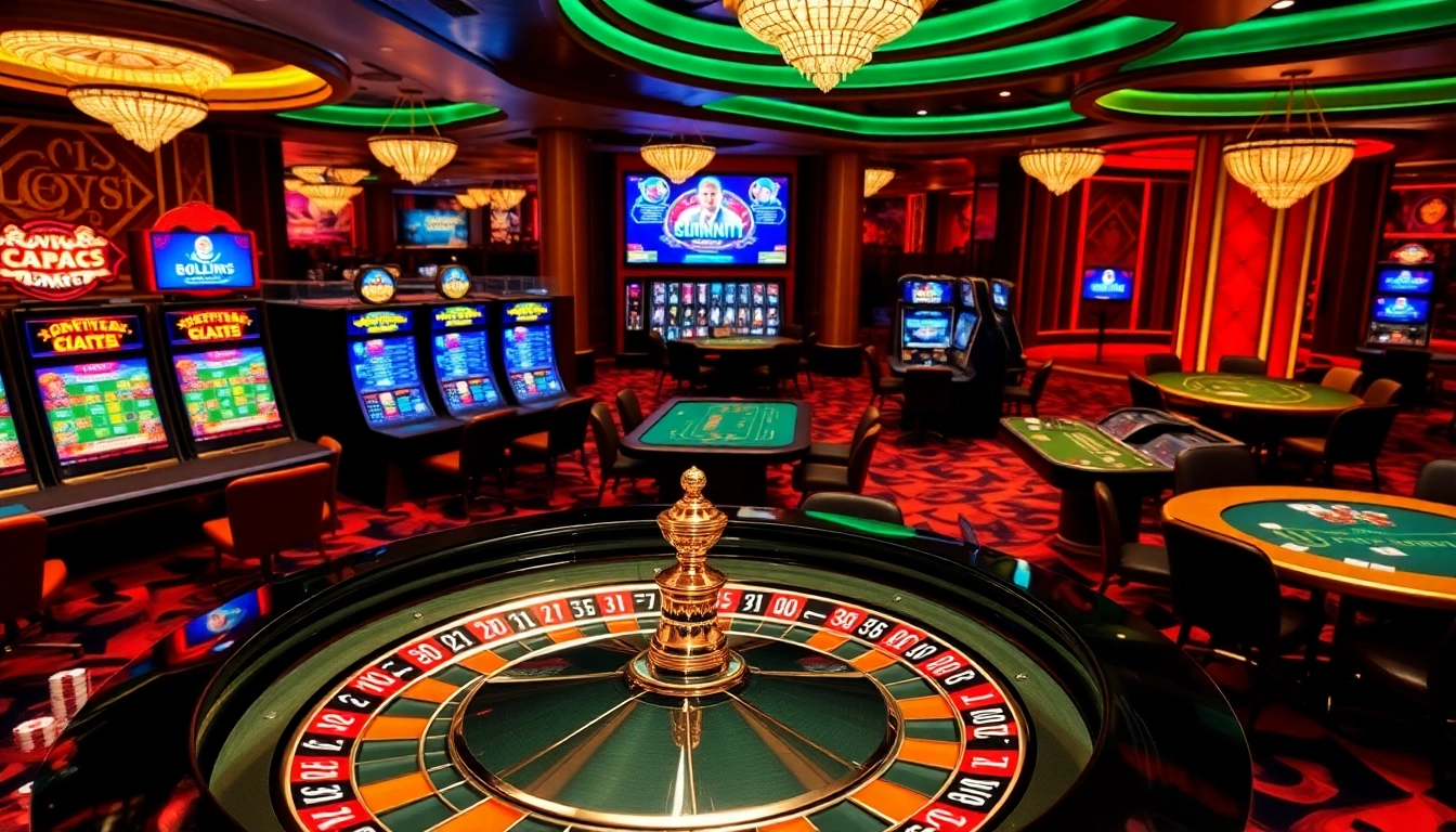 Experience the thrill of playing at 8kbet.ink with luxurious casino visuals showcasing roulette and poker excitement.