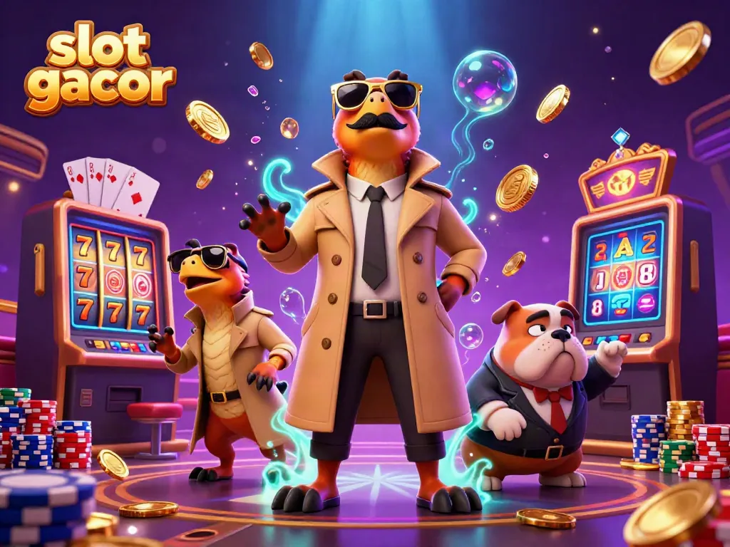 Experience thrilling moments with slot gacor in this vibrant 3D casino scene.