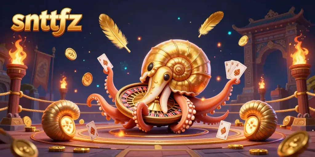 Join the vibrant gaming world of snttfz with a scene of rich casino dynamics and card action.