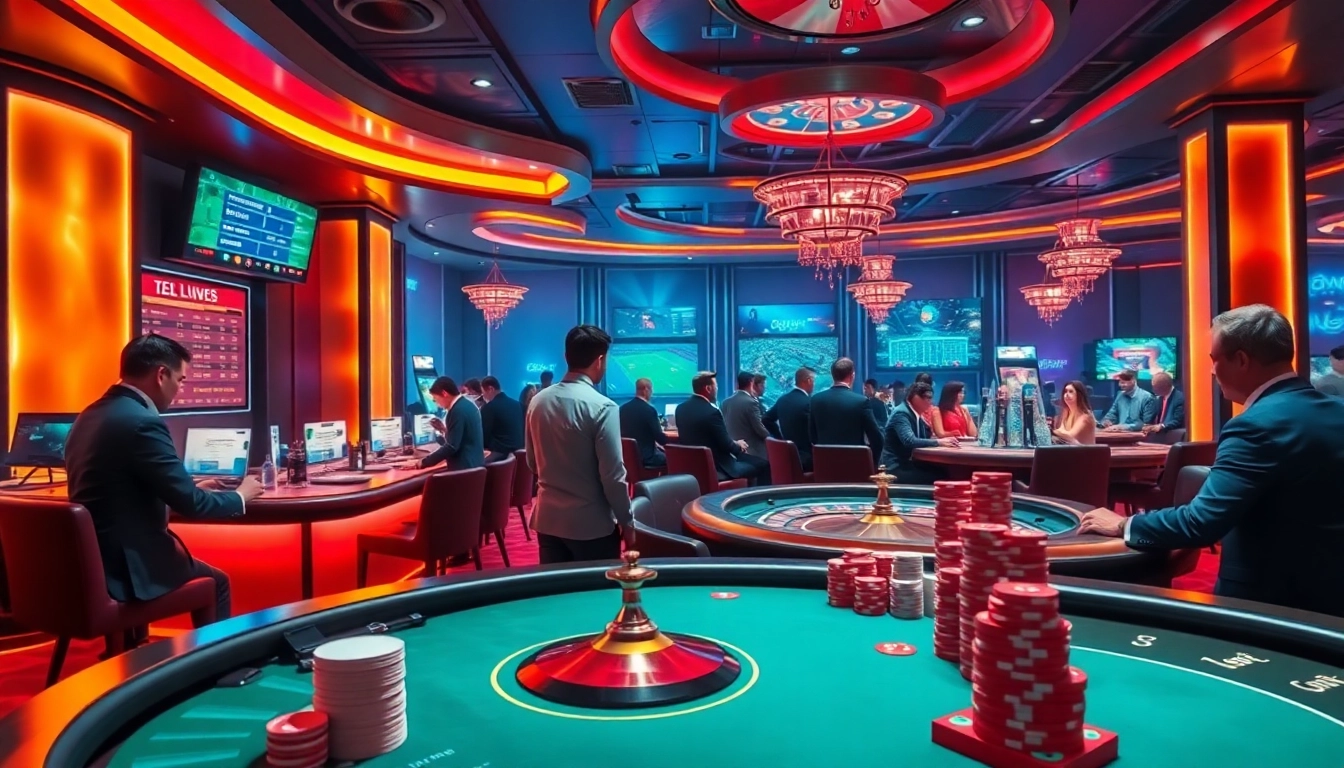 Kèo nhà cái bet88 displayed prominently in a lively casino sports betting environment.
