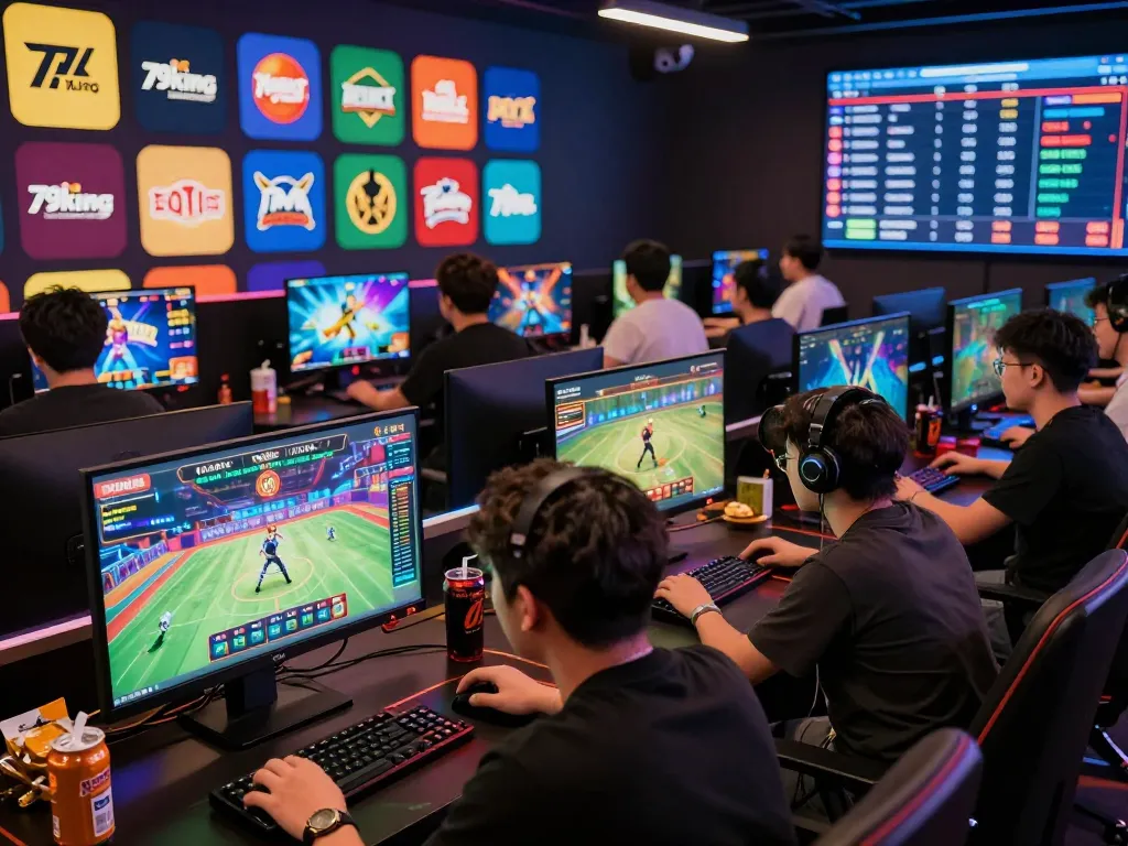 Players engrossed in 79king online games, showcasing vibrant action and excitement.