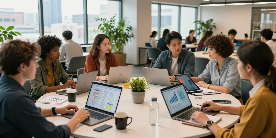 Collaboration in a modern workspace showcasing small business strategies and teamwork.