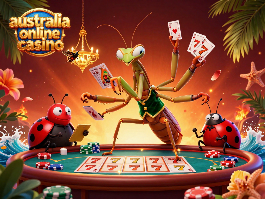 Join the excitement at the australia online casino with a vibrant scene of a card sharp in action.