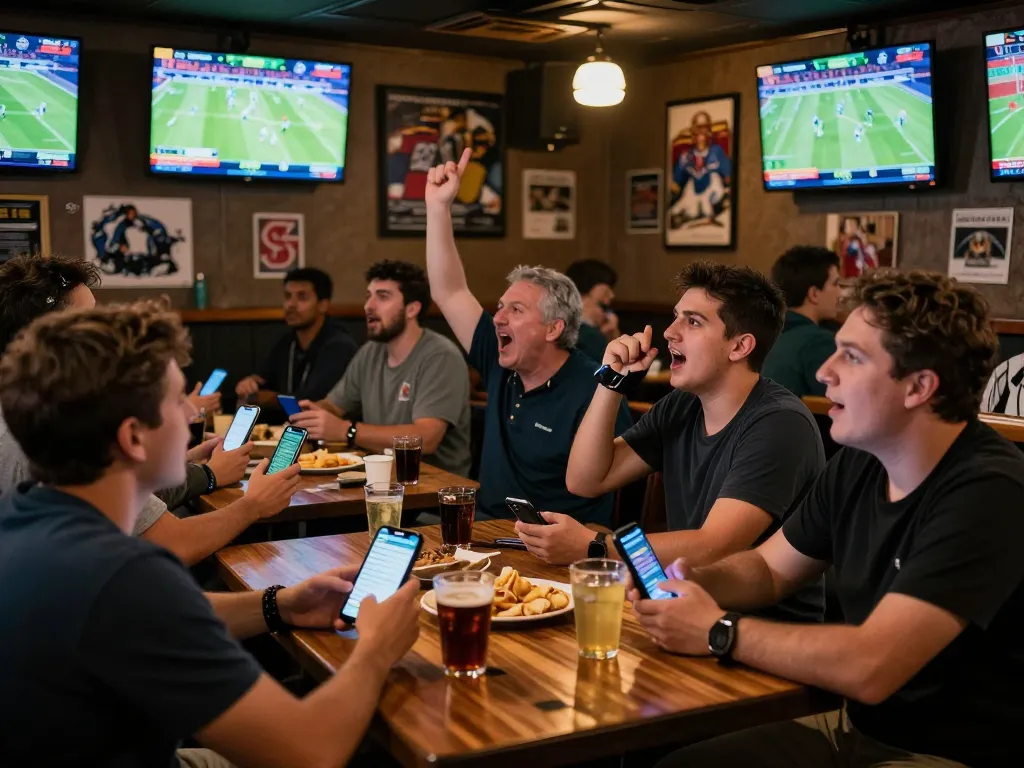 Witnessing excitement in sports betting at ytr88, players engaging with mobile apps during live matches.