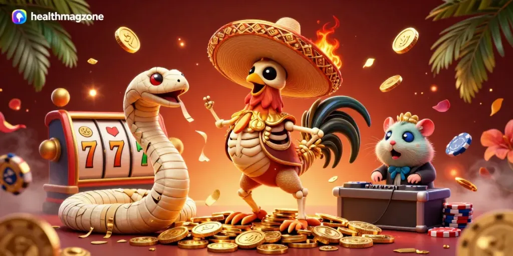 Slot penuh warna yang menarik di healthmagzone dengan karakter meriah dan elemen keberuntungan.