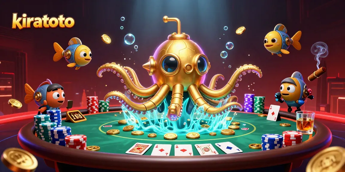 Engage with kiratoto's casino gaming excitement through a vibrant underwater scene.