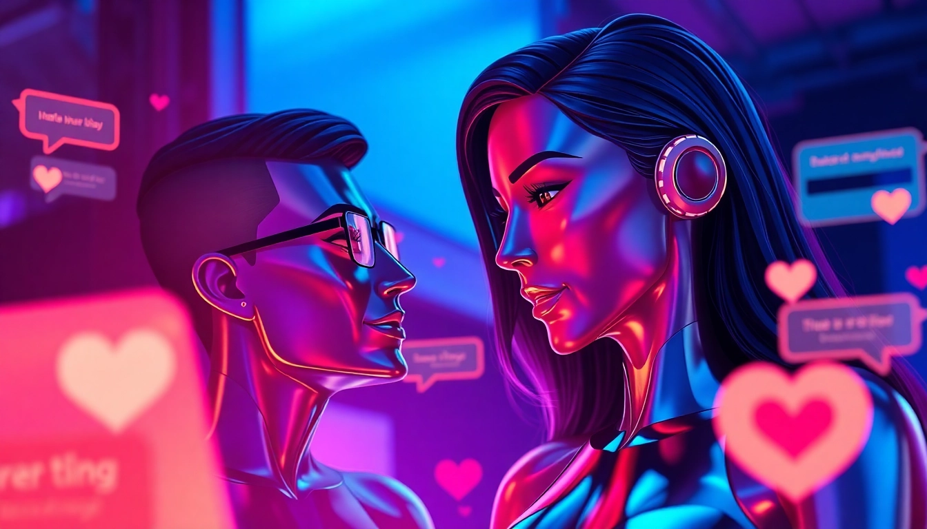 Engaging in sex AI chat with stylish virtual avatars in a digital conversation.