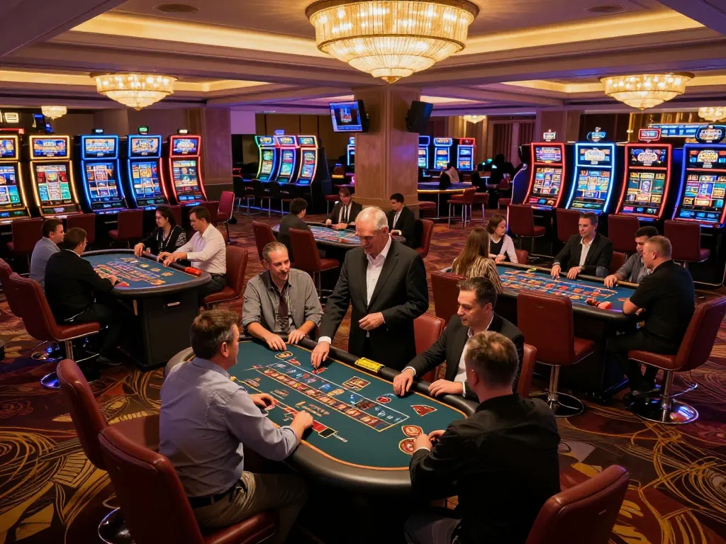 Experience the excitement of open88 com at a vibrant casino, with engaged players and professional dealers in action.