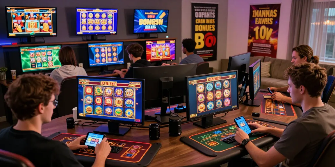 Engaged players at a non-UK casino site https://tootingpharmacypractice.co.uk/ exploring game variety and promotions in a vibrant online gaming atmosphere.