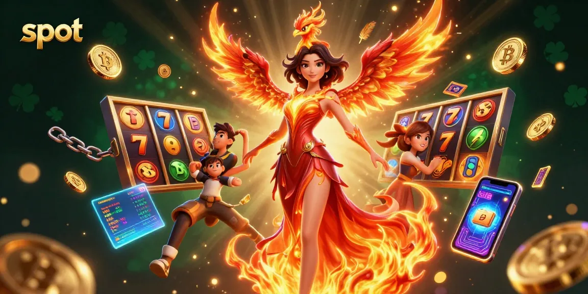 Spin slot reels as a stunning woman reveals winning jackpots in a vibrant casino scene.