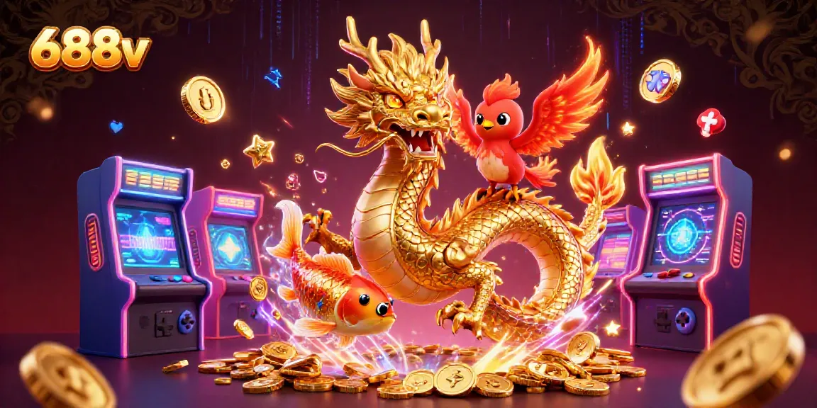 Experience exciting gameplay with 688v featuring a golden dragon, phoenix, and coins!
