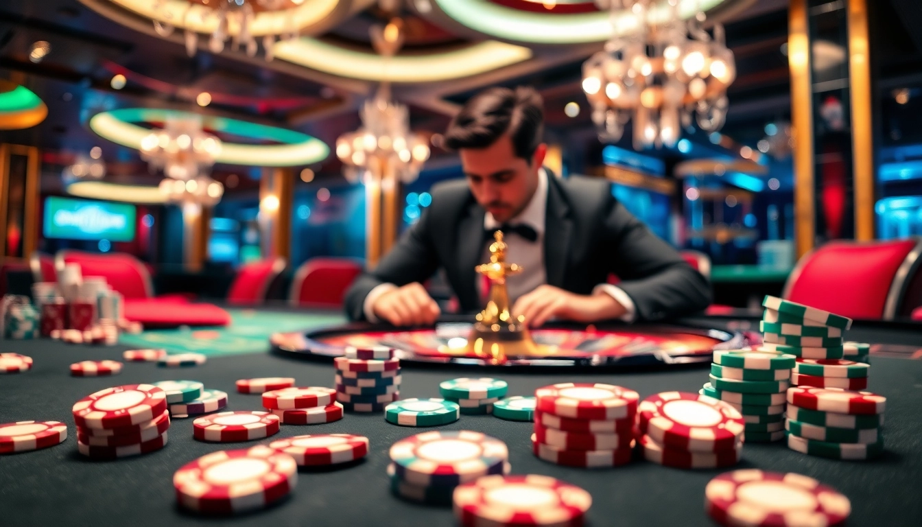 Engaging scene of players betting at a roulette table highlighting FB68's vibrant casino experience.