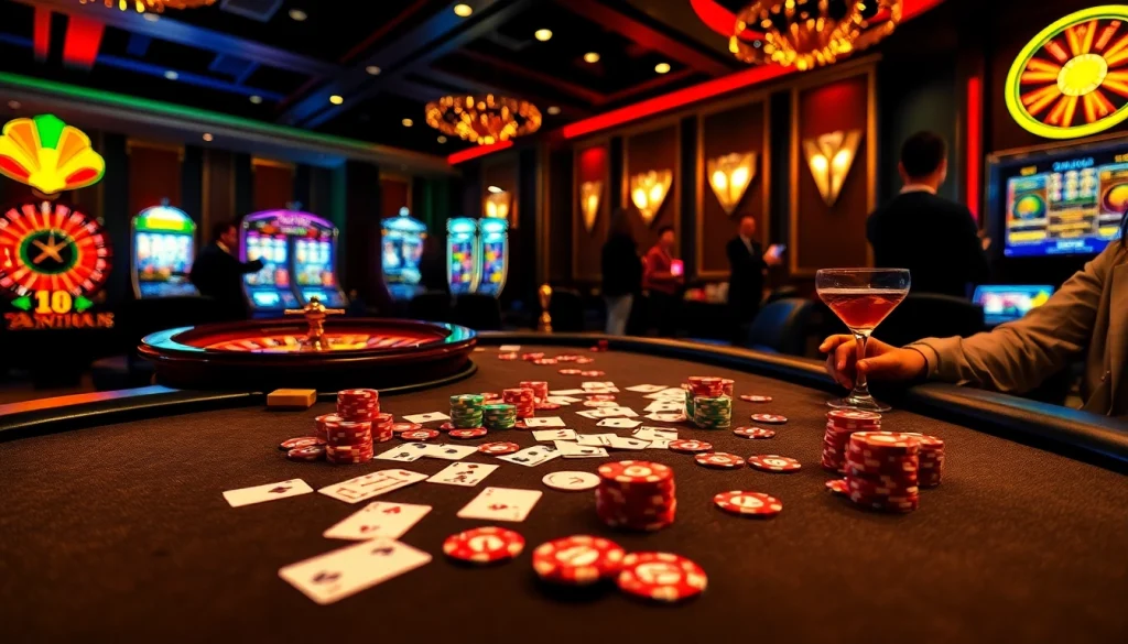 Players engage in an exciting poker game at a luxurious casino table, capturing the thrill of OK8386.