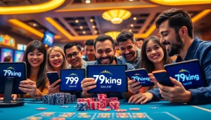 Exciting online gaming experience at 79king showcasing diverse users engaged in sports betting and casino games.