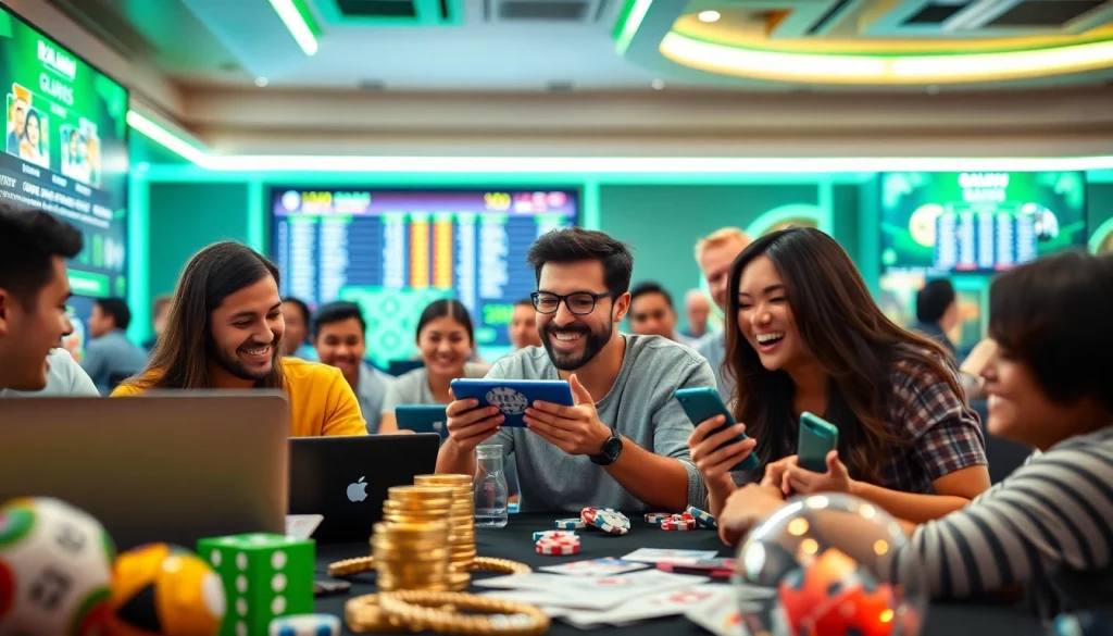 The vibrant gaming atmosphere at 79king featuring diverse players engaging with immersive online betting.